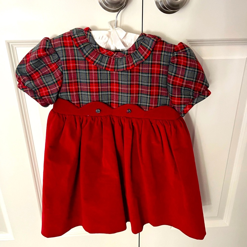 Bella Kids girls tartan plaid holiday dress, 3T